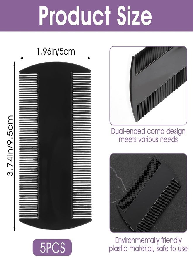 Qulkws 5 Pack 3.5" Double-Sided Pocket Comb, Mustache 2 Sides Combs, Dandruff Removal Hair Combs for Men's Beard Mustache Detangling Knots Hair Free - Image 2